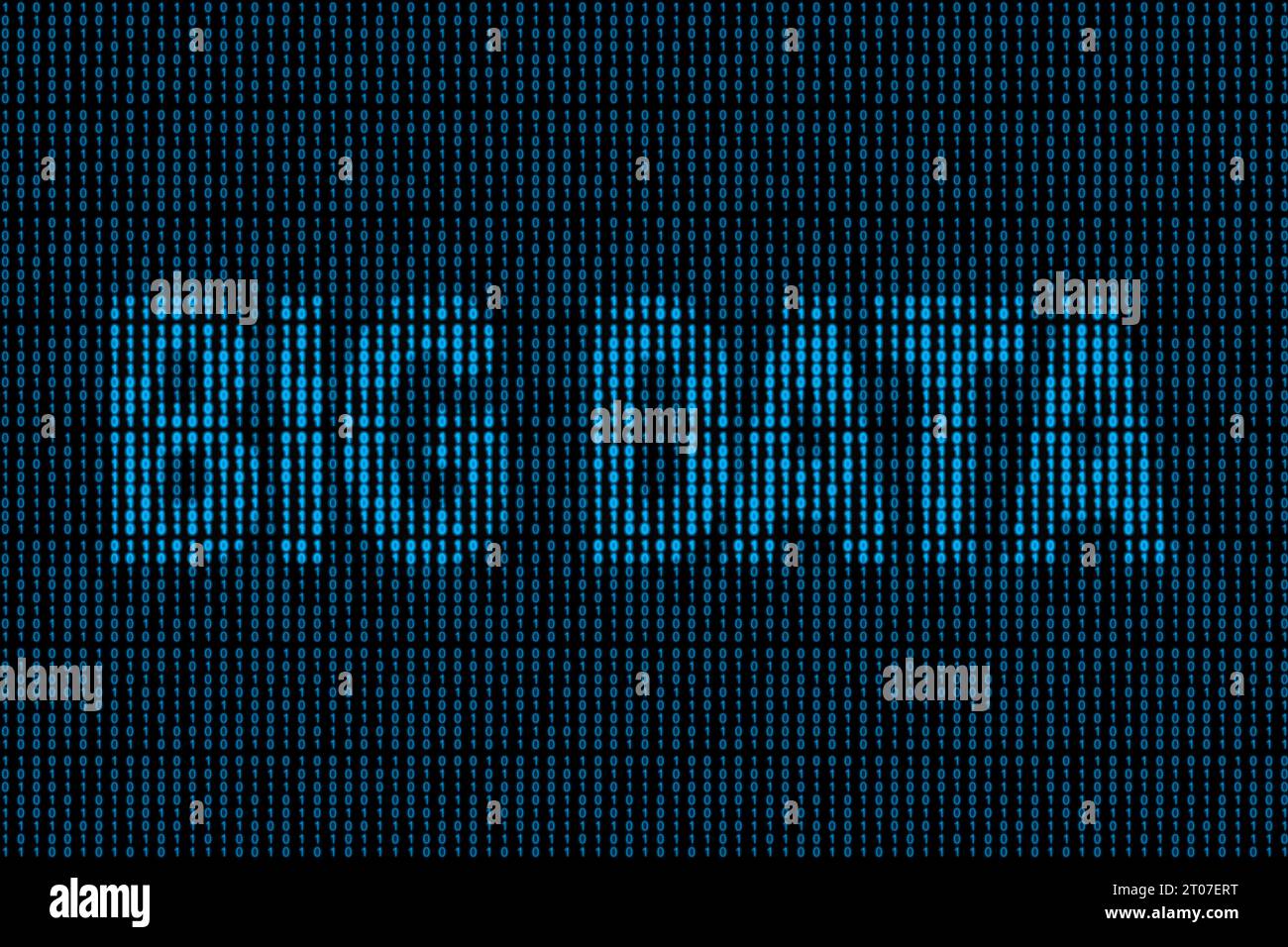 Subliminal message "Big data" hidden in binary code. Stock Photo