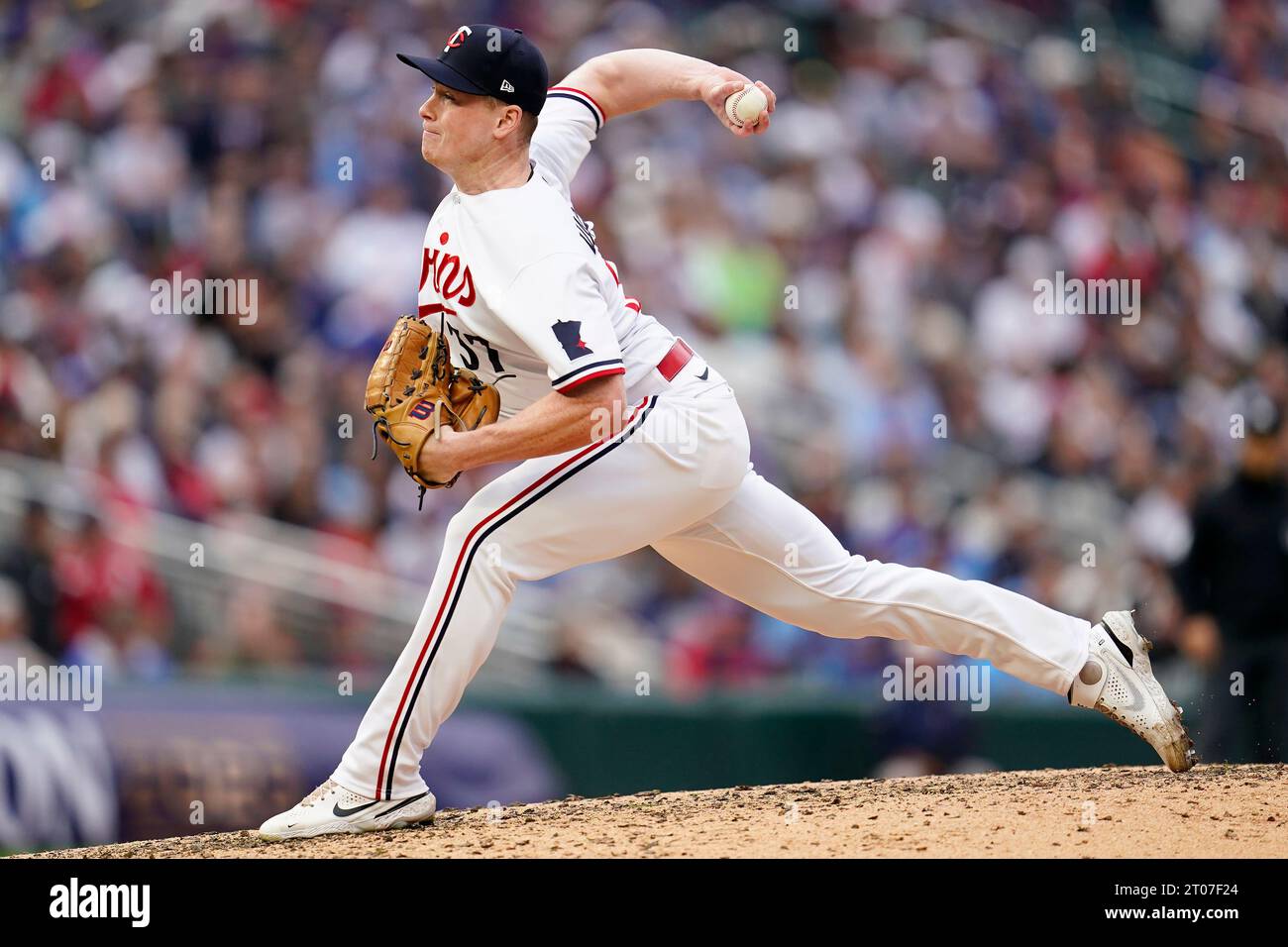 Minnesota Twins pitcher Louie Varland works against the Toronto Blue ...