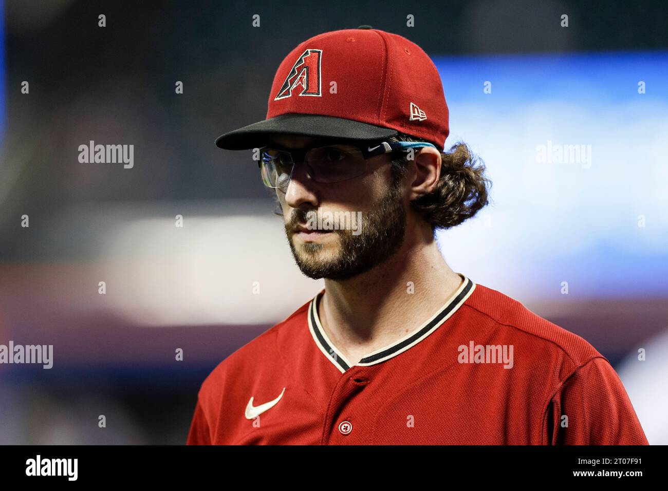 Arizona Diamondbacks starting pitcher Zac Gallen (23) walks off the