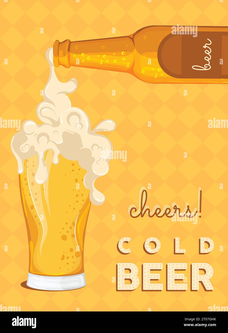 Beer glass with foam Beer poster Vector Stock Vector Image & Art - Alamy