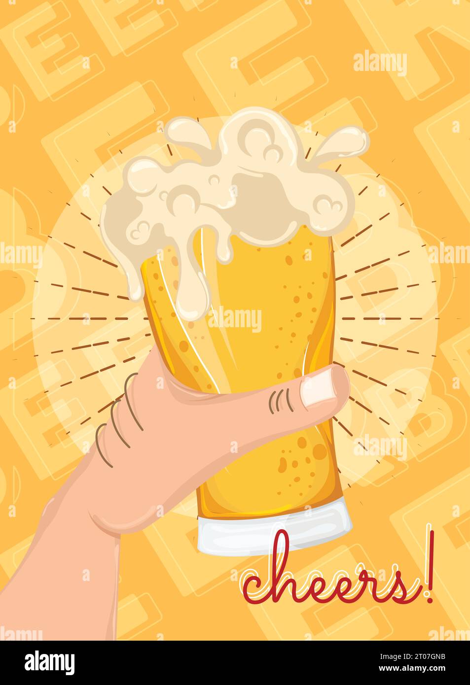 Beer glass with foam Beer poster Vector Stock Vector Image & Art - Alamy
