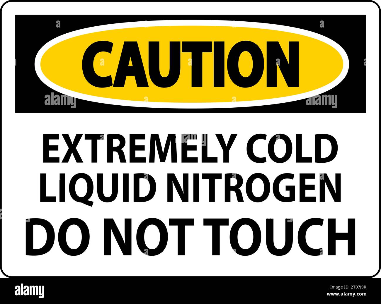 Caution Sign Extremely Cold Liquid Nitrogen Do Not Touch Stock Vector