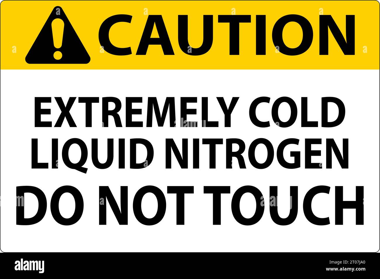 Caution Sign Extremely Cold Liquid Nitrogen Do Not Touch Stock Vector