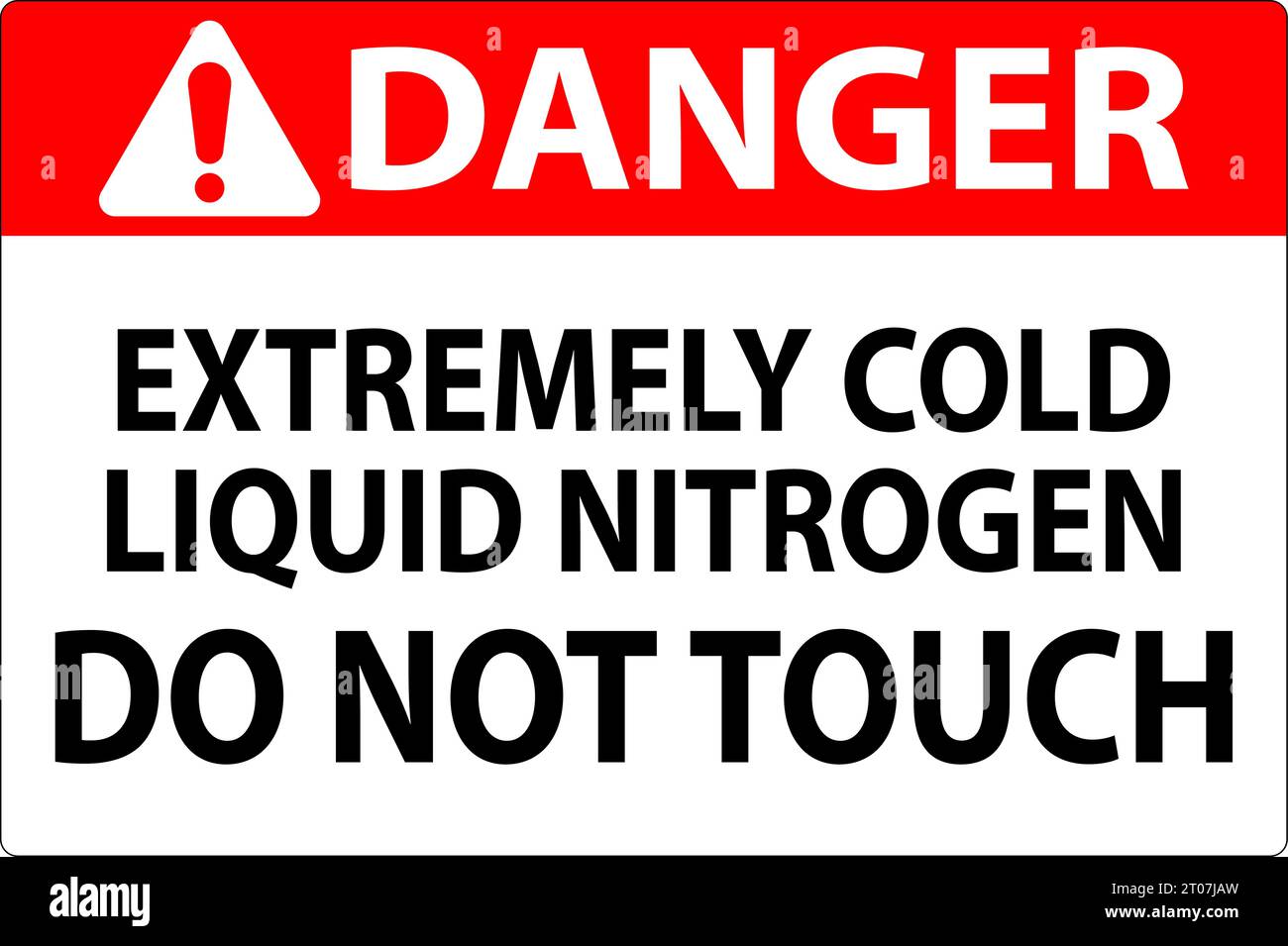 Danger Sign Extremely Cold Liquid Nitrogen Do Not Touch Stock Vector