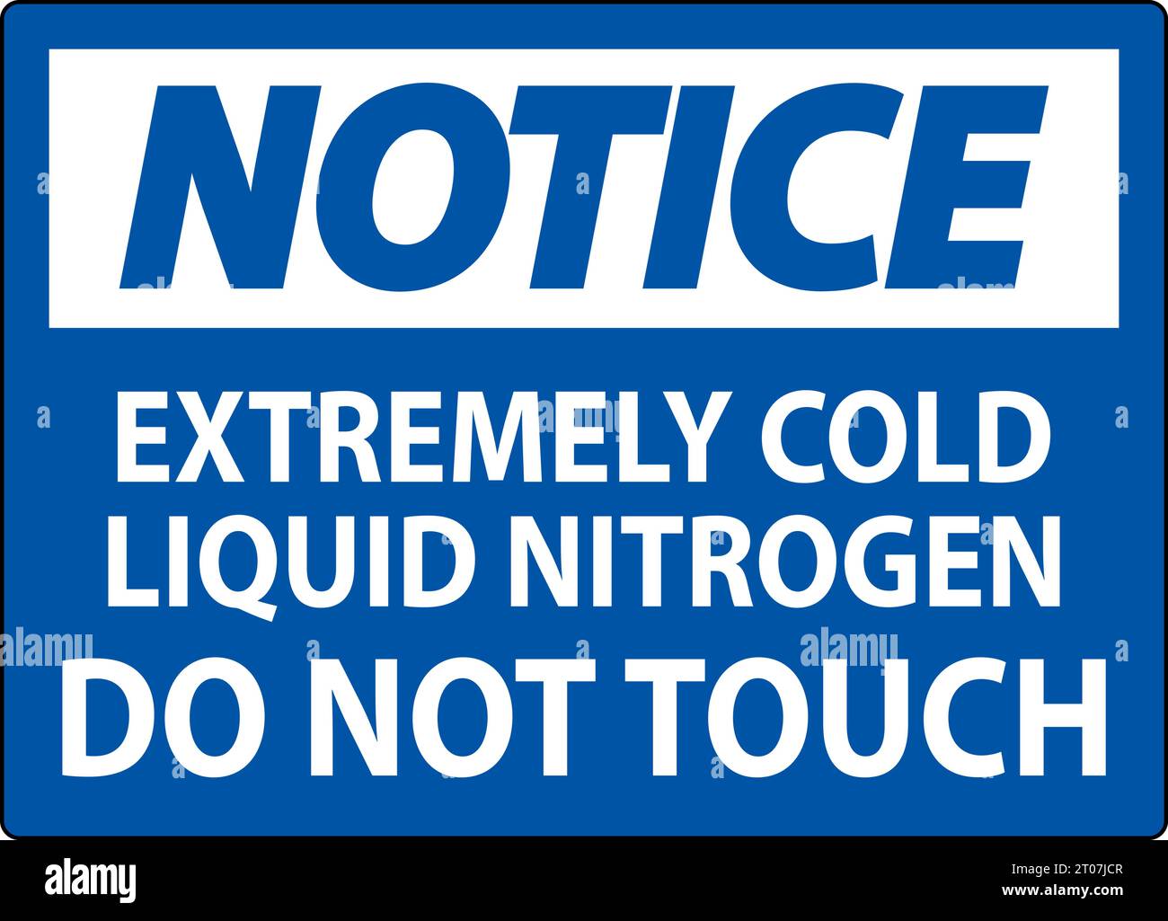 Notice Sign Extremely Cold Liquid Nitrogen Do Not Touch Stock Vector