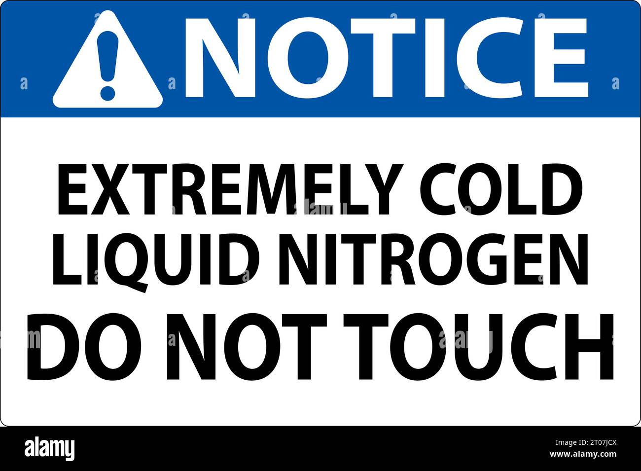 Notice Sign Extremely Cold Liquid Nitrogen Do Not Touch Stock Vector