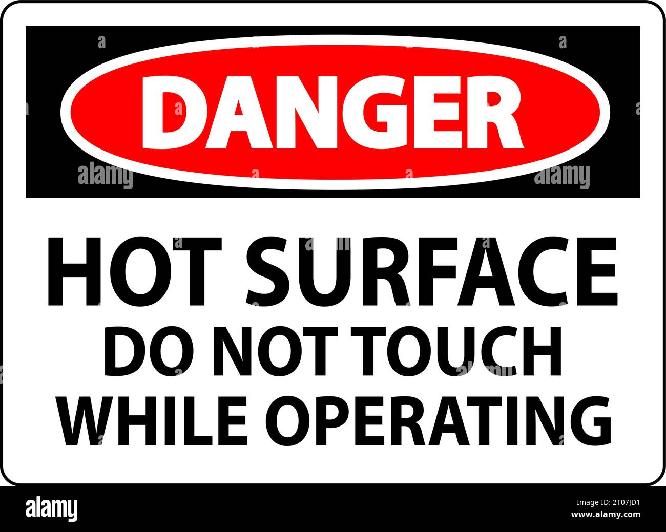 Danger Sign Hot Surface - Do Not Touch While Operating Stock Vector