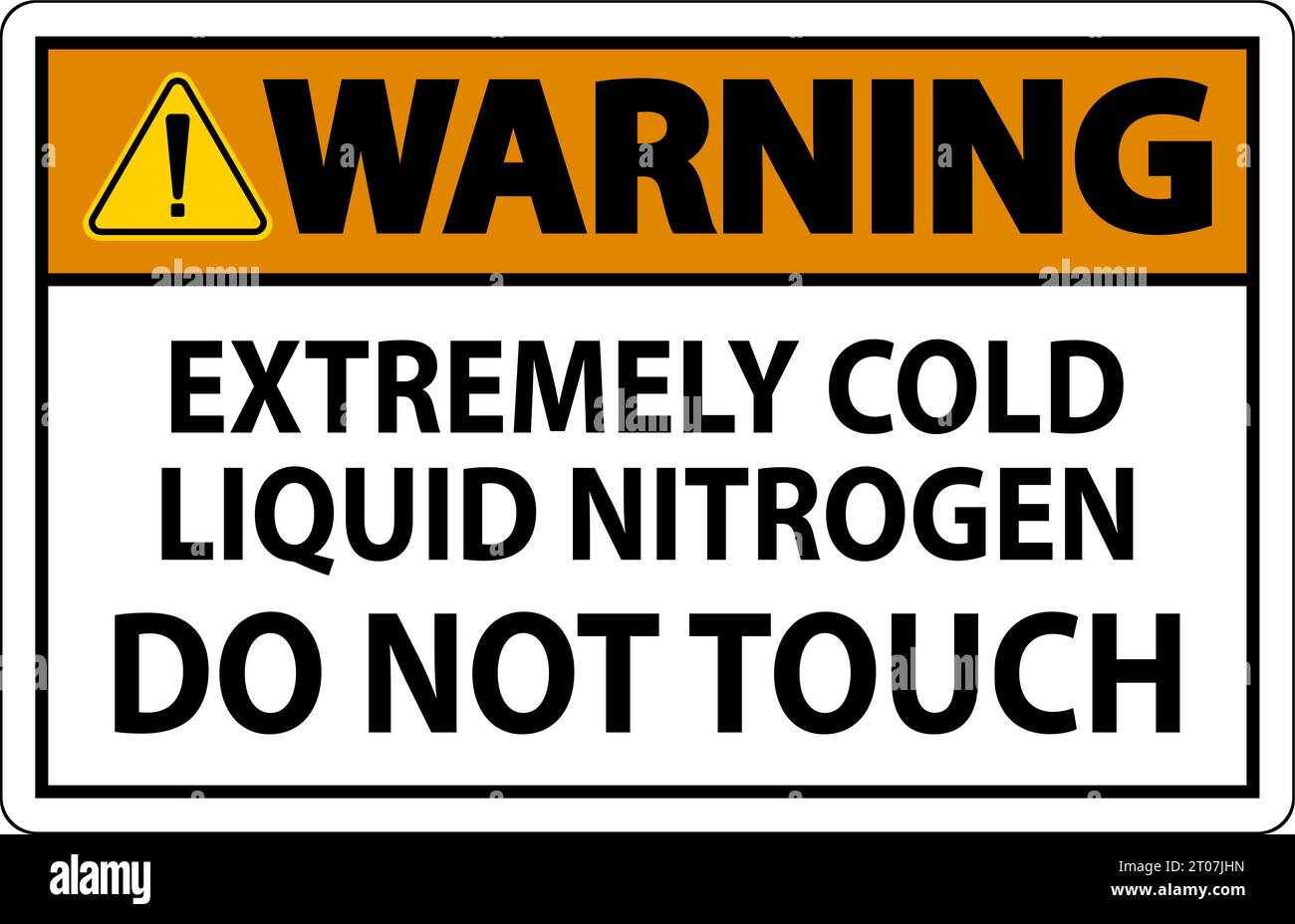Warning Sign Extremely Cold Liquid Nitrogen Do Not Touch Stock Vector