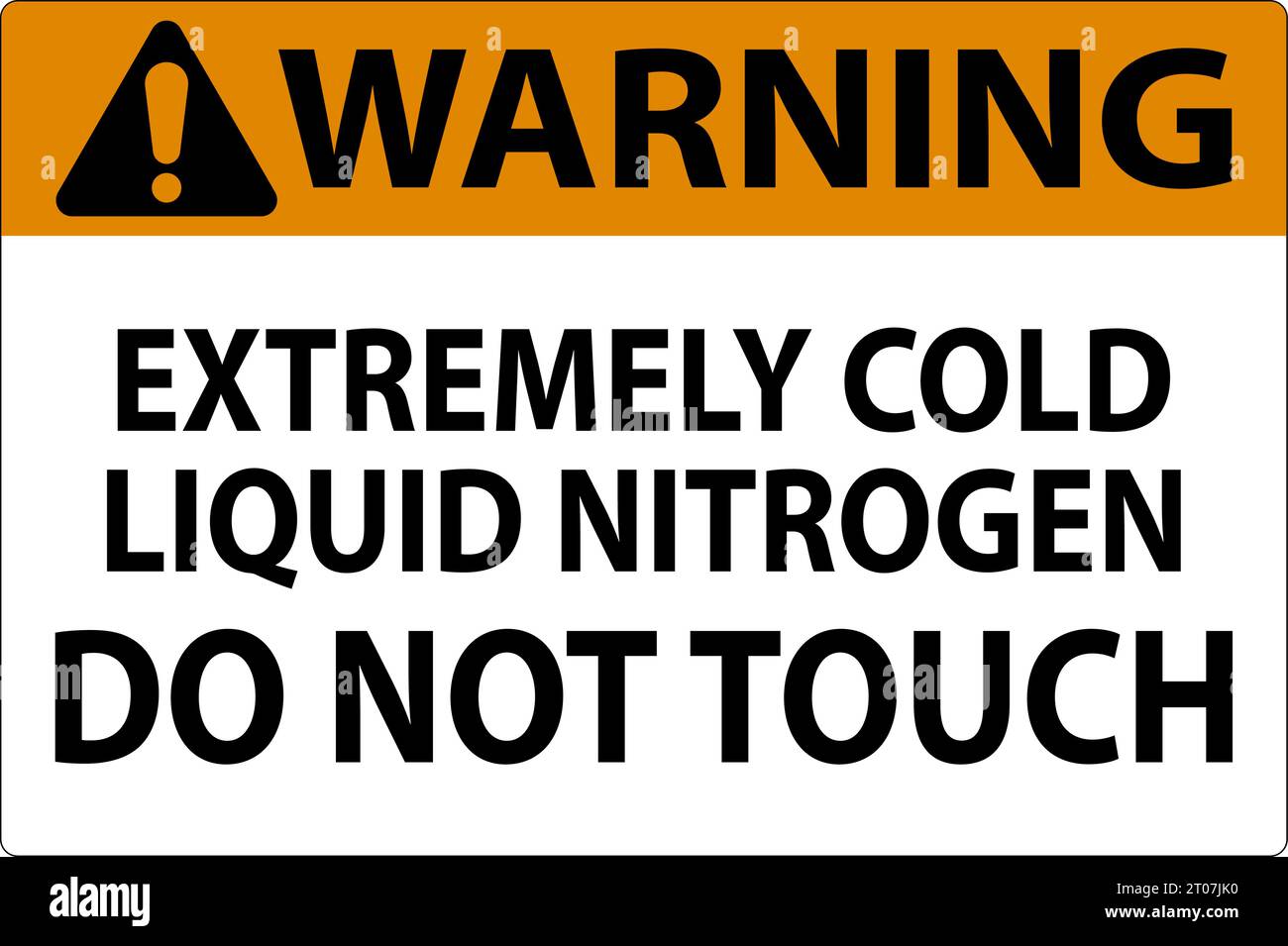 Warning Sign Extremely Cold Liquid Nitrogen Do Not Touch Stock Vector