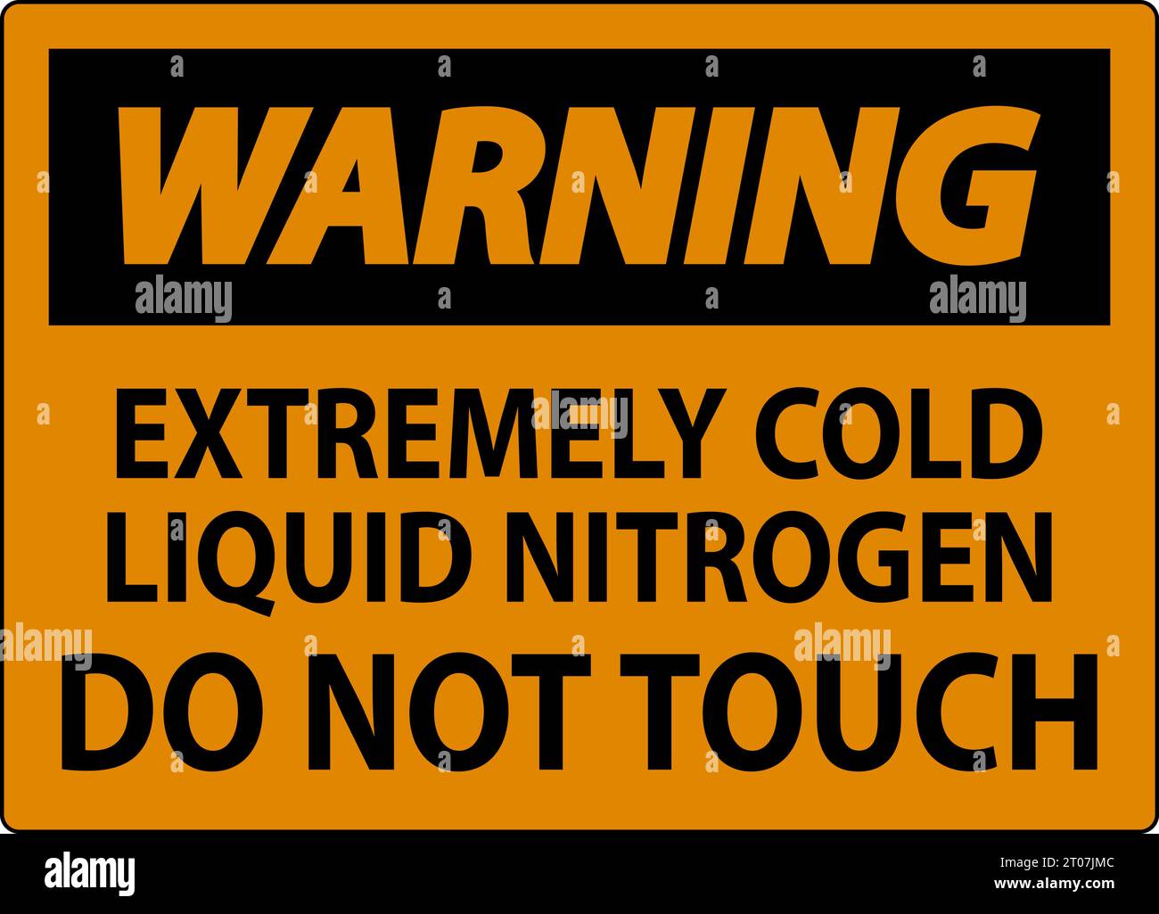 Warning Sign Extremely Cold Liquid Nitrogen Do Not Touch Stock Vector