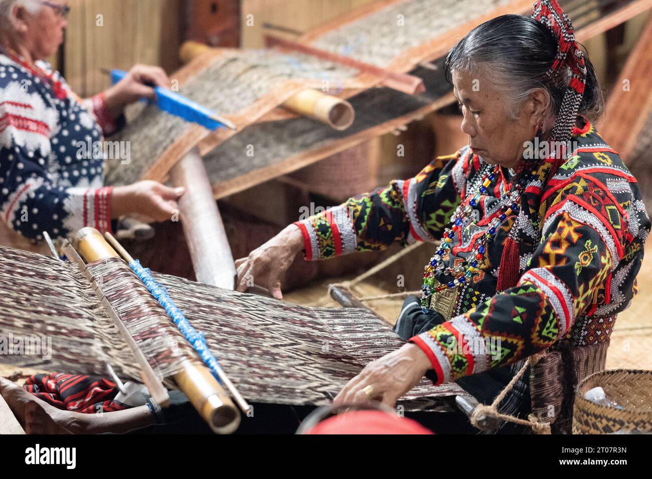 Traditional Weaver in Festival Celebration Stock Photo