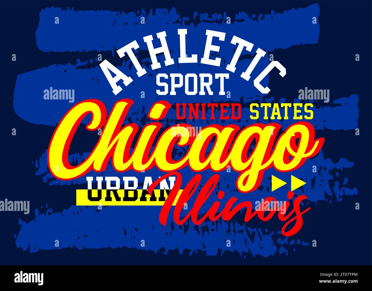 Chicago Illinois urban athletic sports typeface vintage college, typography, for t-shirt, posters, labels, etc. Stock Vector