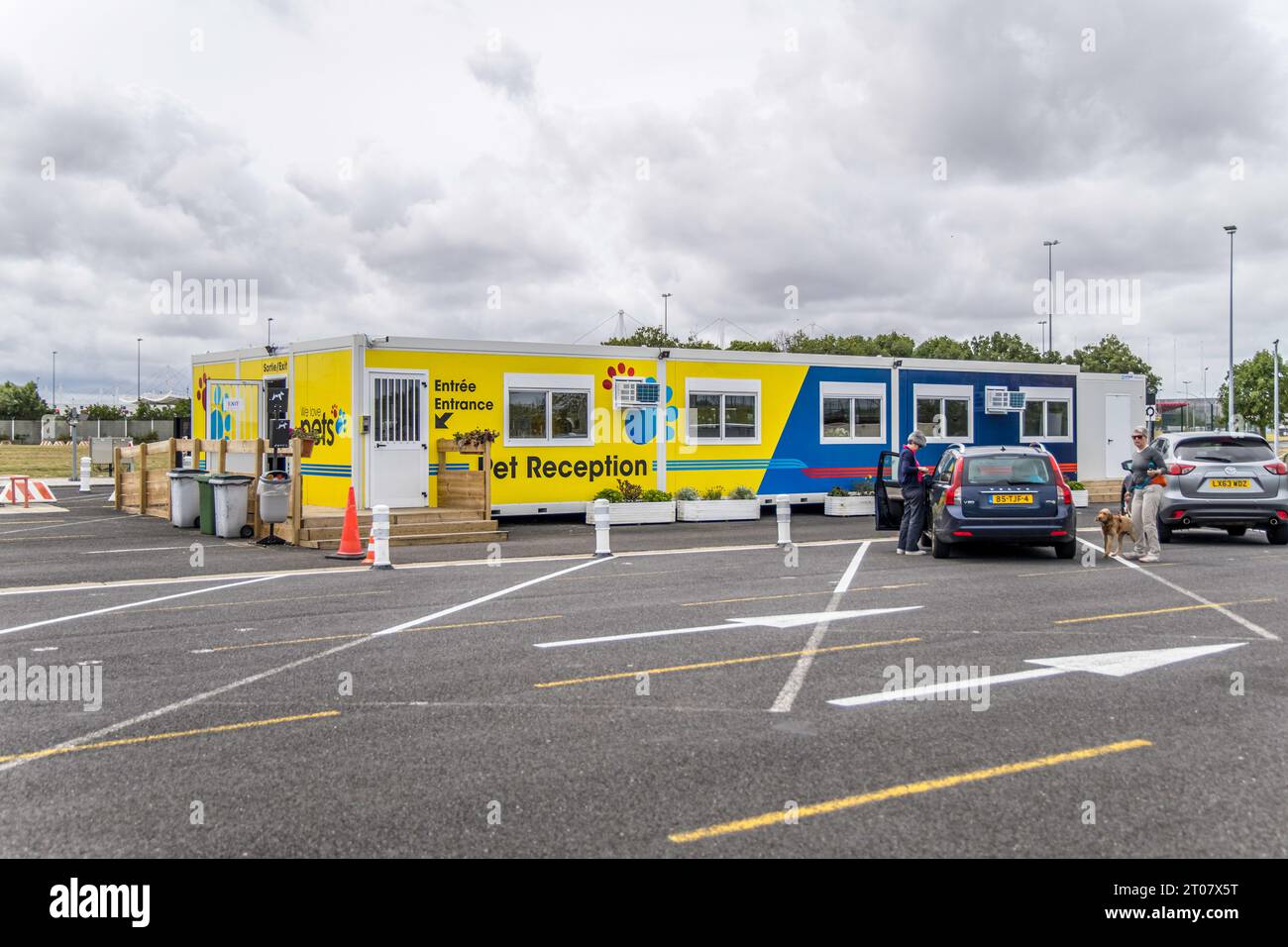 Calais, France- July 22, 2023: Eurotunnel Pet Reception building at the French Terminal Stock Photo