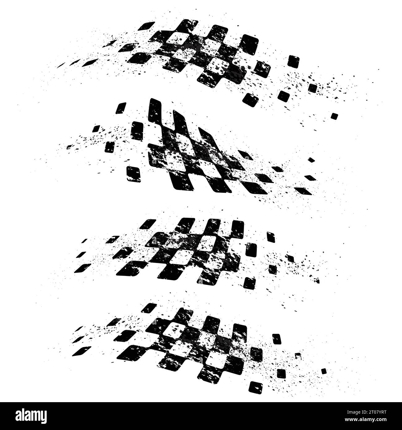 Different grunge wave ink flags Stock Vector