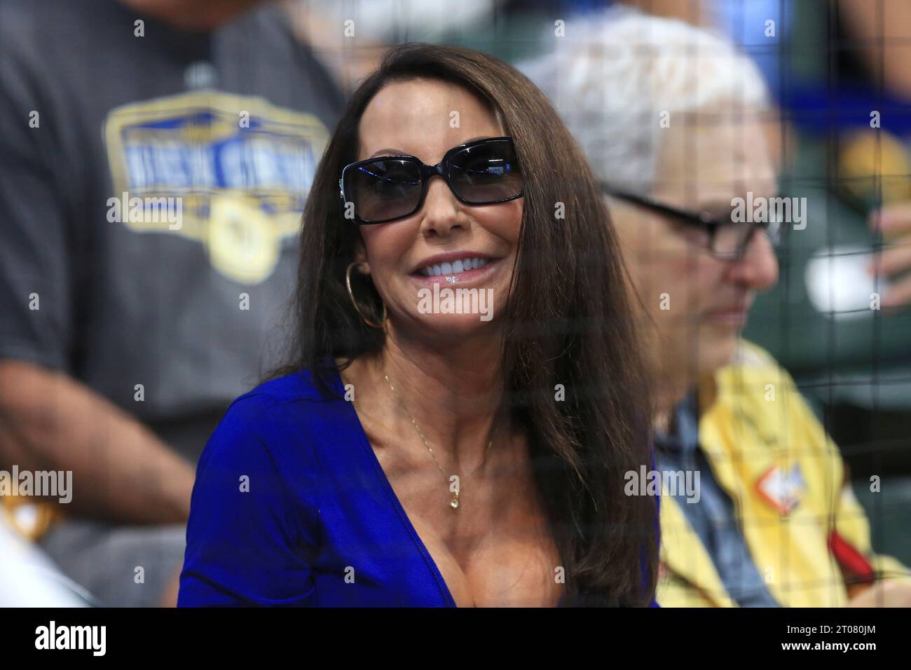 Milwaukee wi october 04 milwaukee brewers super fan front row amy