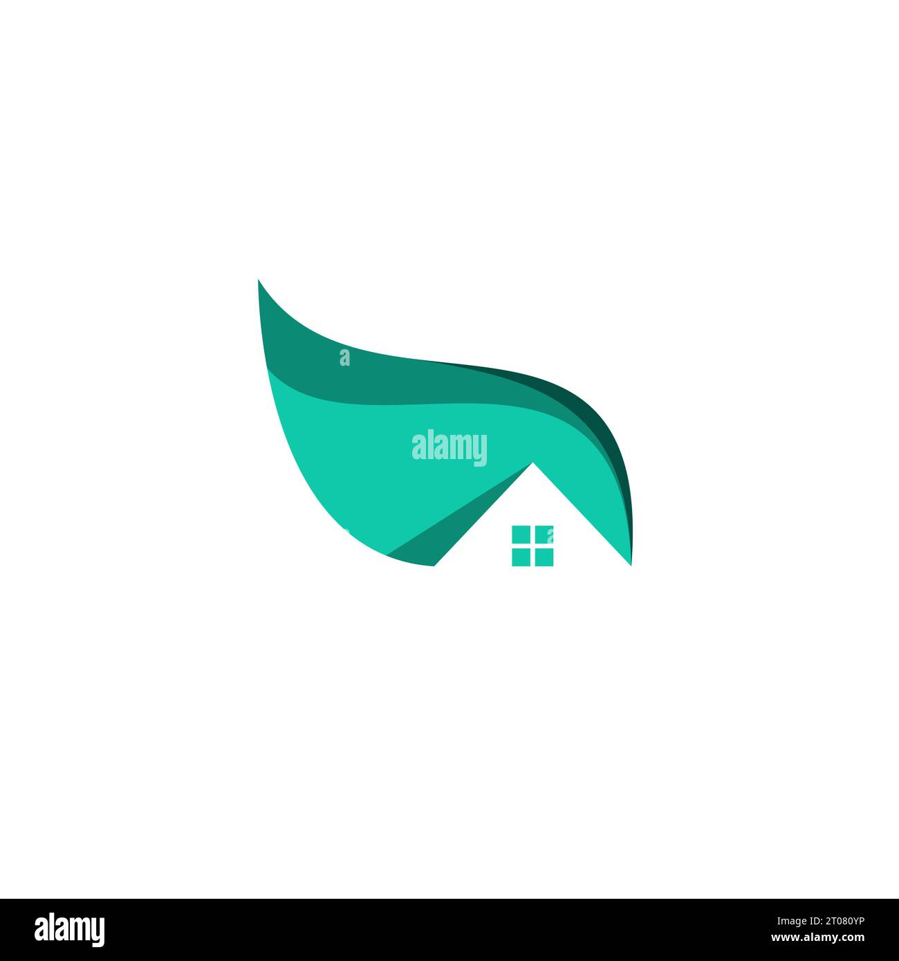 Home Leaf Vector. House Nature Logo Stock Vector