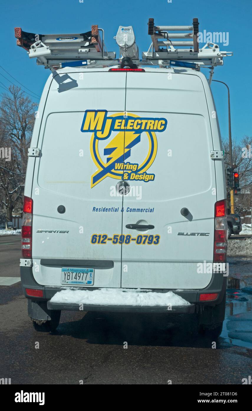 White truck for repair and design of electrical wiring in the home and