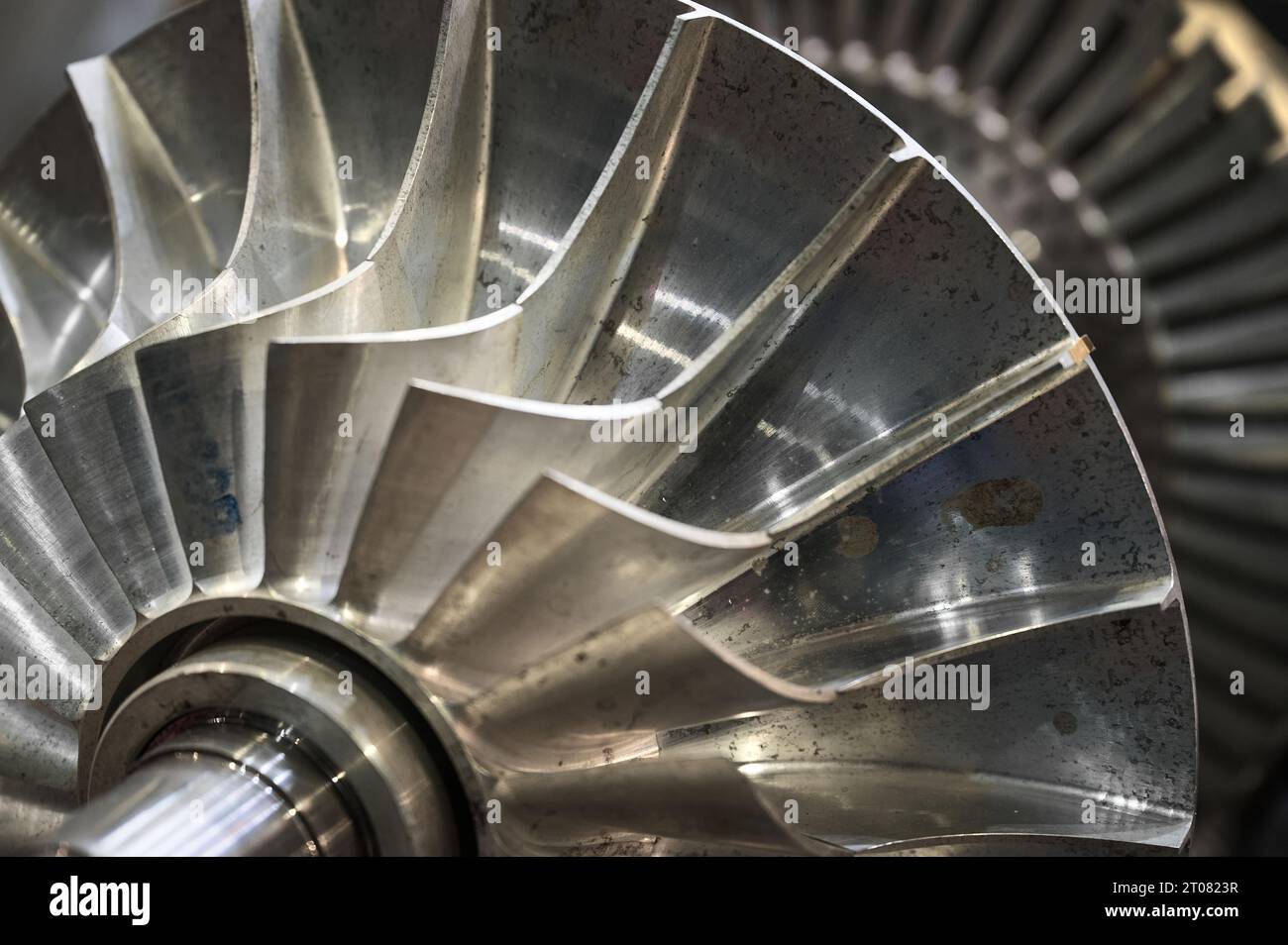 Metal automobile rotor with plates in assembling Stock Photo