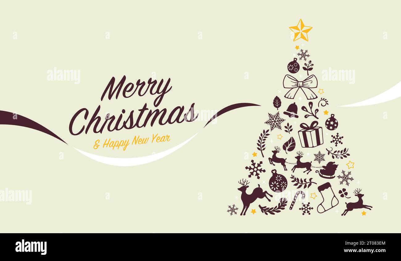 Merry Christmas vector banner illustration Stock Vector Image & Art - Alamy