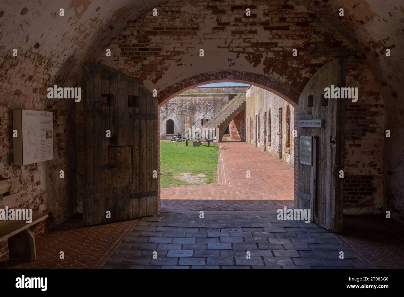 Entrance to Fort Macon SP, NC Stock Photo