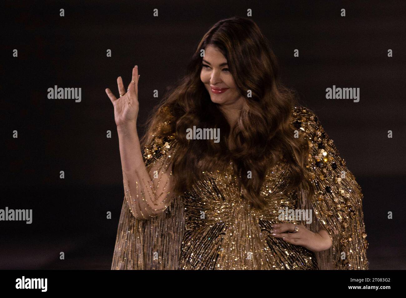 Aishwarya Rai Bachchan wears a creation for the L'Oreal Spring/Summer