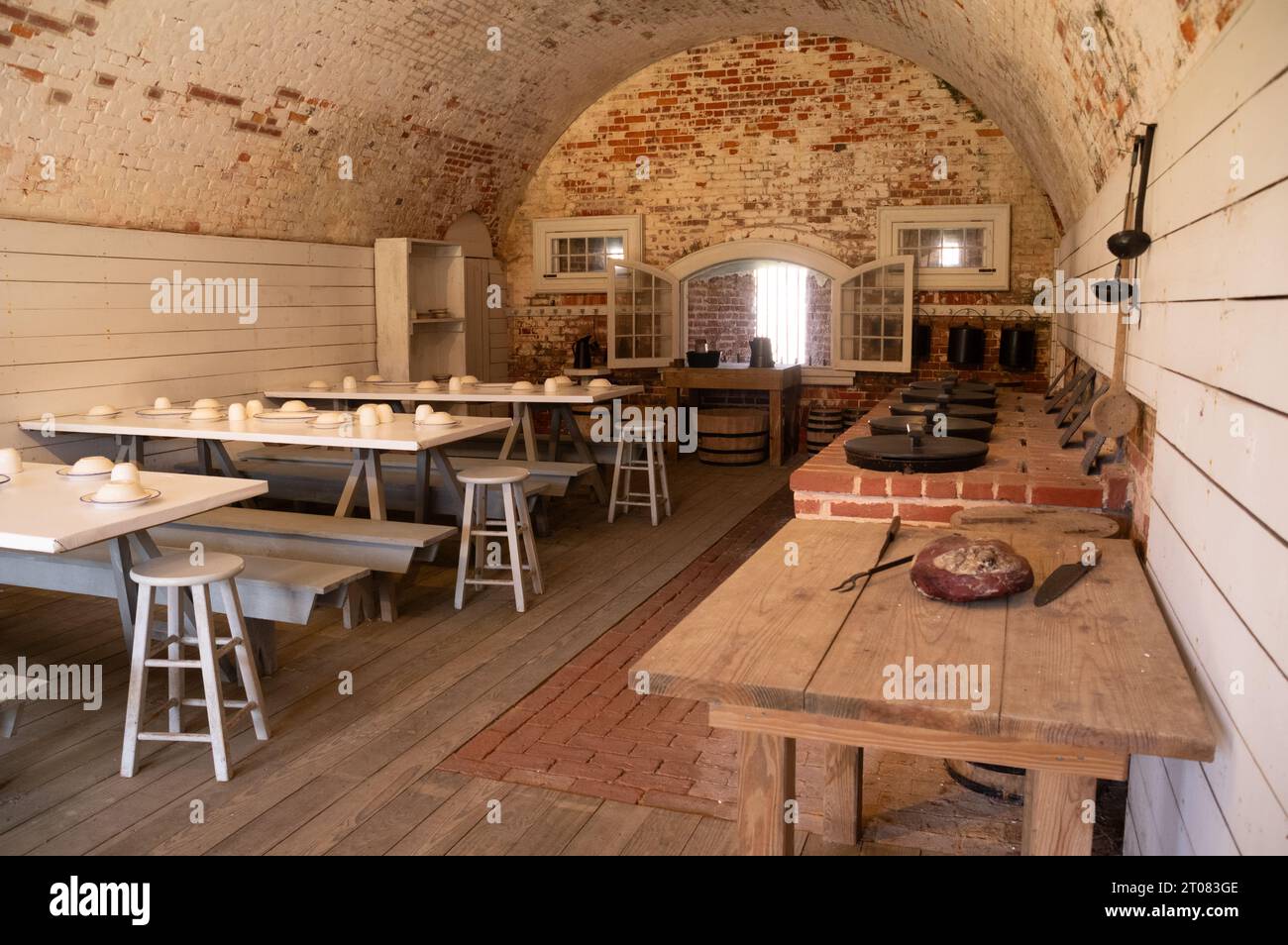 Mess hall/Dining hall at Fort Macon SP, NC Stock Photo