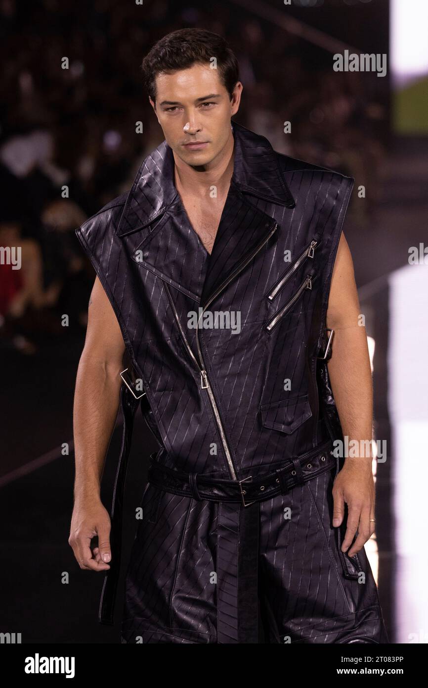 Francisco Lachowski wears a creation for the L'Oreal Spring/Summer 2024