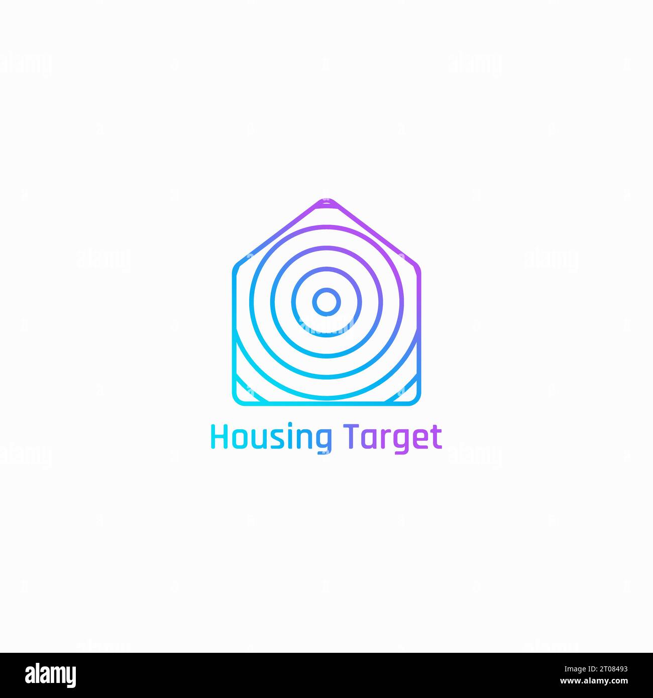 Home logo with circle shaped target. Stock Vector