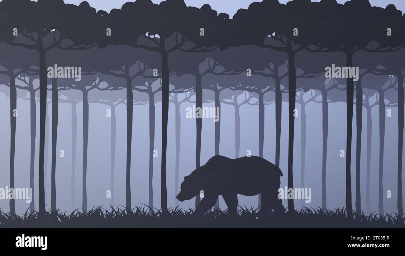 Nature Landscape Vector Illustration, Wallpaper, Background, Digital Art. Stock Vector