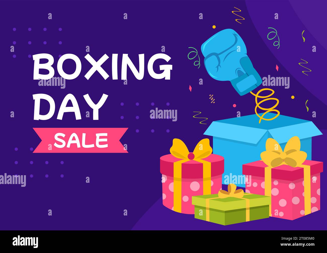 Boxing Day Sale Vector Illustration with Discount Special Offer Tag Price and Gift Box in Flat Cartoon for Promotion Advertising Background Design Stock Vector