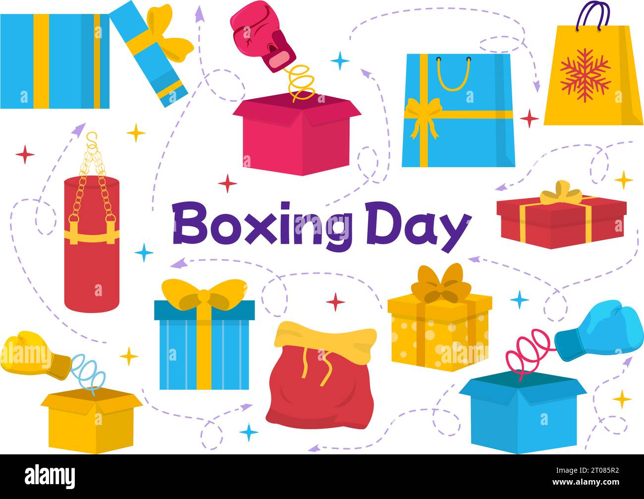Boxing Day Sale Vector Illustration with Discount Special Offer Tag Price and Gift Box in Flat Cartoon for Promotion Advertising Background Design Stock Vector