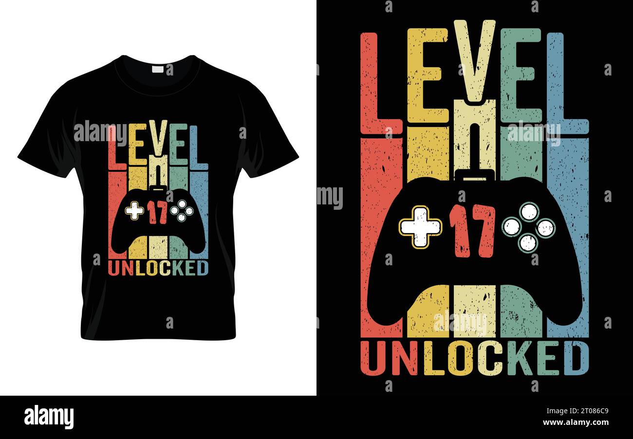 Level 17 Unlocked Shirt Funny Video Gamer 17th Birthday Gift Level 17 Unlocked Shirt Funny Video Gamer 17th Birthday Gift