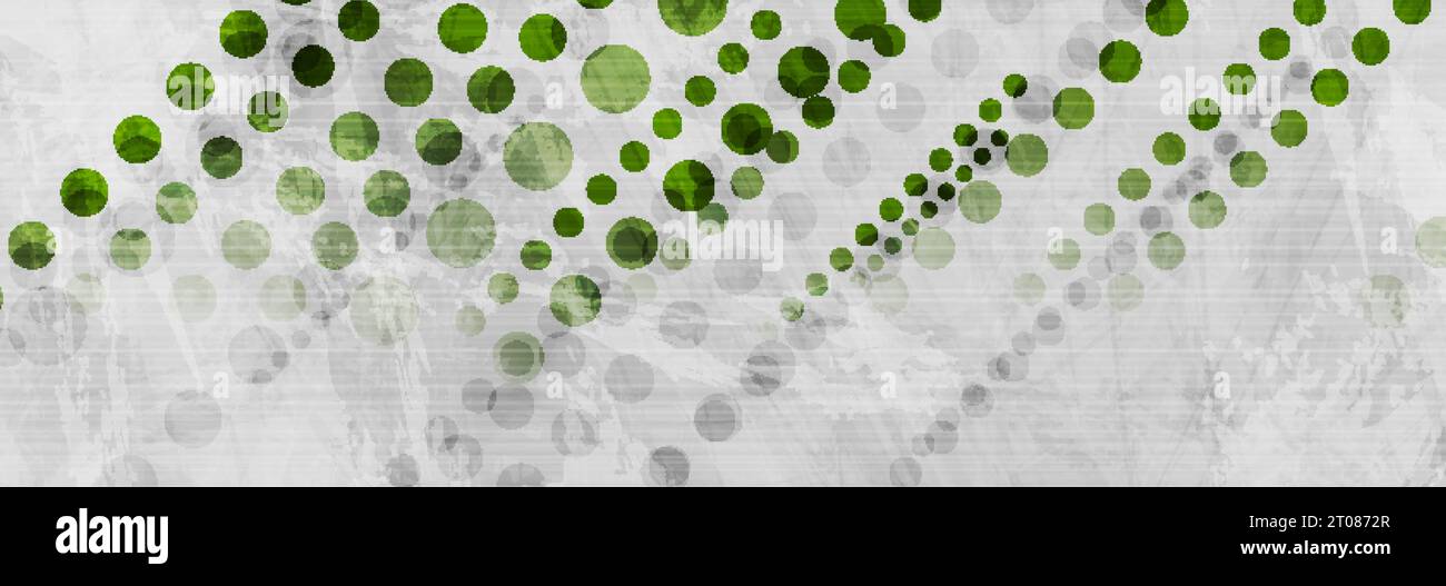 Green and grey abstract geometric grunge banner with concrete texture ...