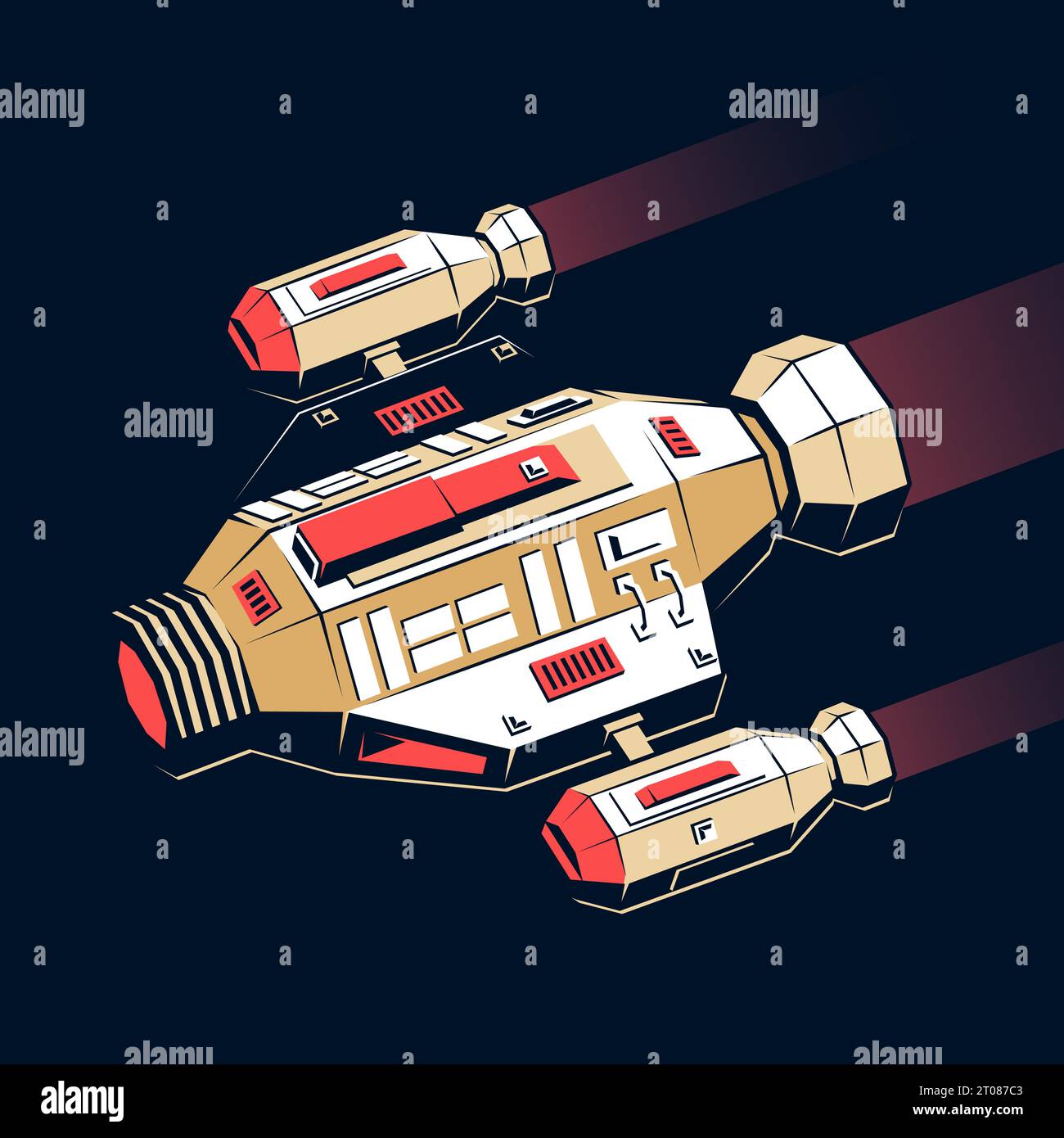 Spaceship in retro comic style Stock Vector