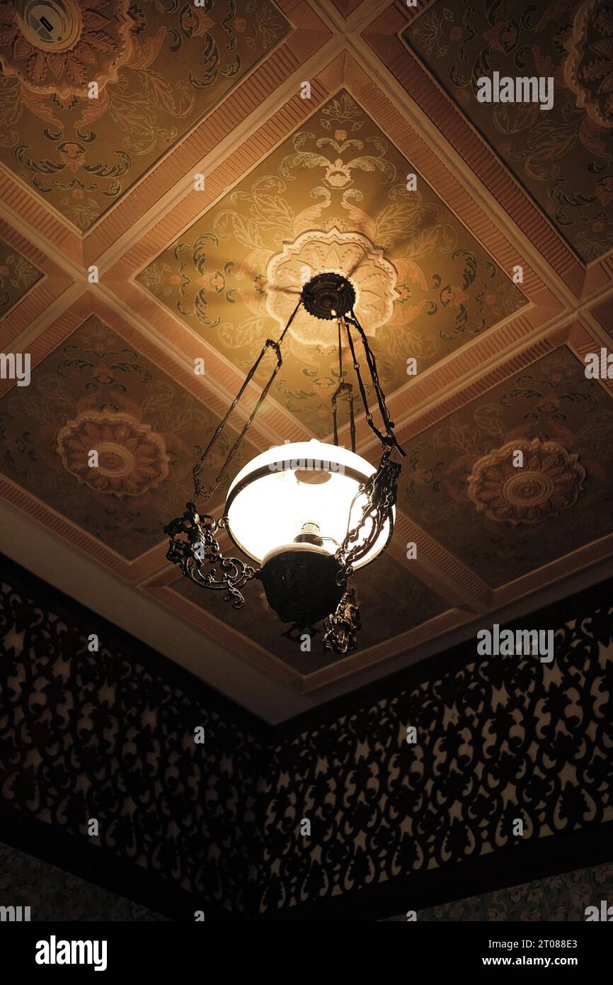 pendant ceiling light chandelier vintage Stock Photo
