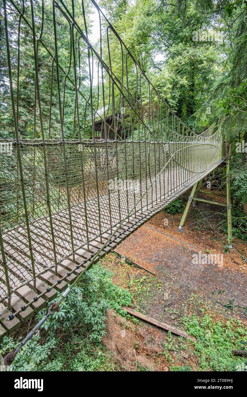 Rope suspension bridge at the Alnwick Garden Tree House in ...