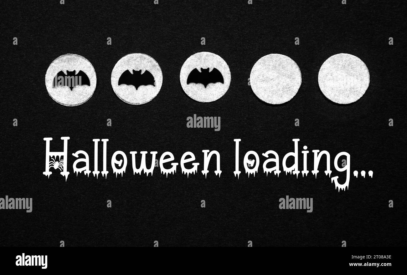 Black Halloween Background With Text Halloween Loading Stock Photo