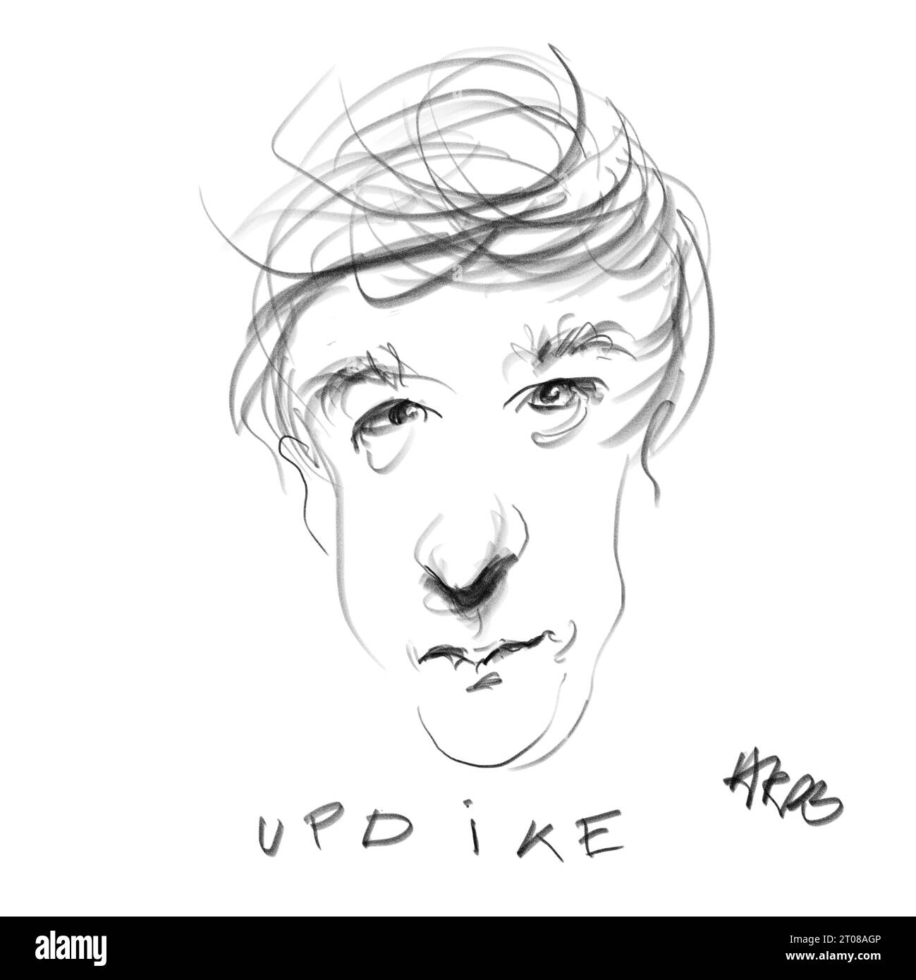 Portrait of the Author John Updike Stock Photo