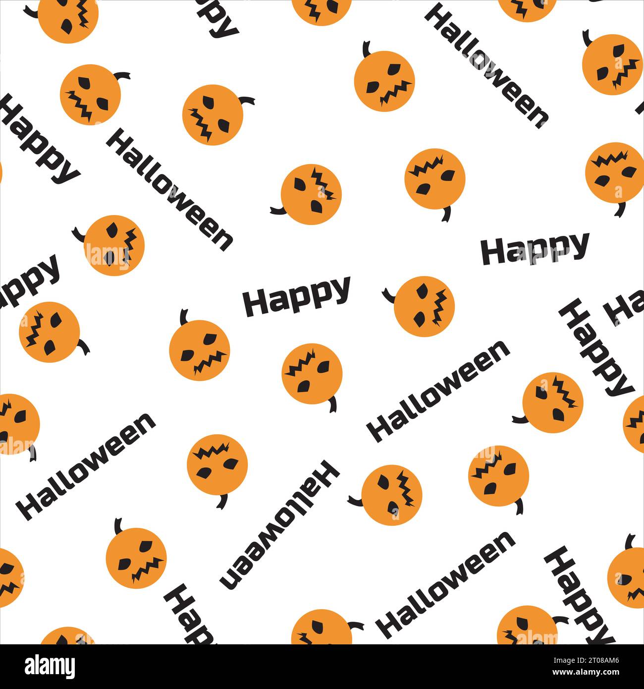 happy halloween seamless pattern with transparent background,halloween pumpkin seamless vector pattern Stock Vector