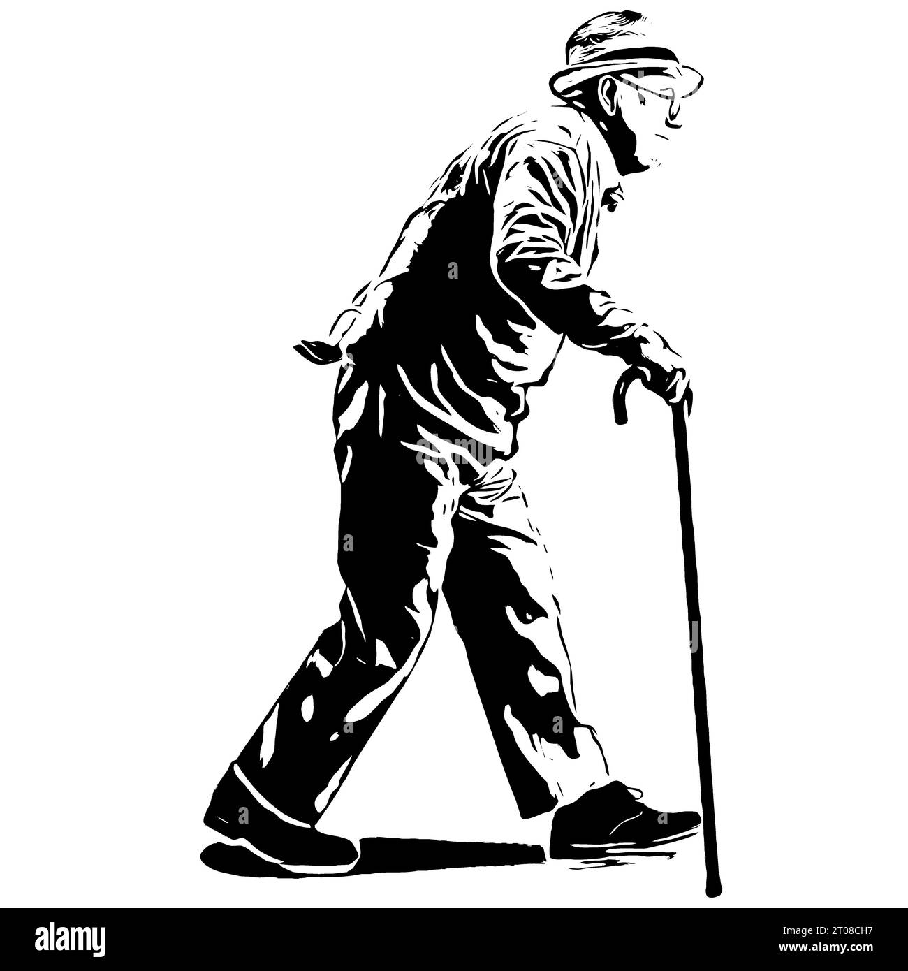 Senior man walking Stock Vector Image & Art - Alamy