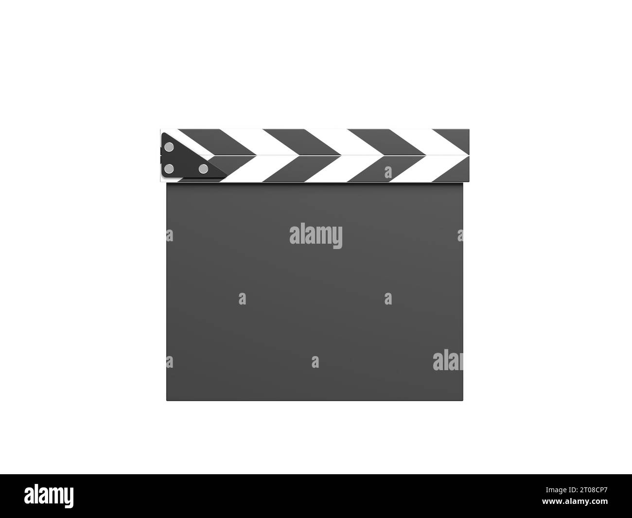 Blank clapperboard isolated on white background. 3d illustration. Stock Photo