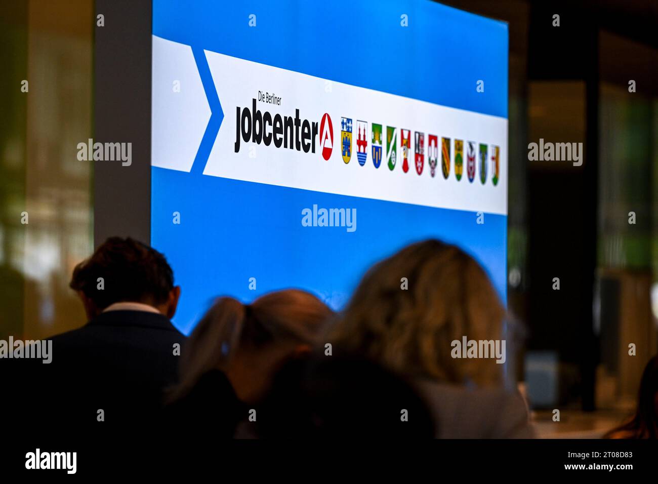 Berlin, Germany. 04th Oct, 2023. A poster of the Berlin Job Centers