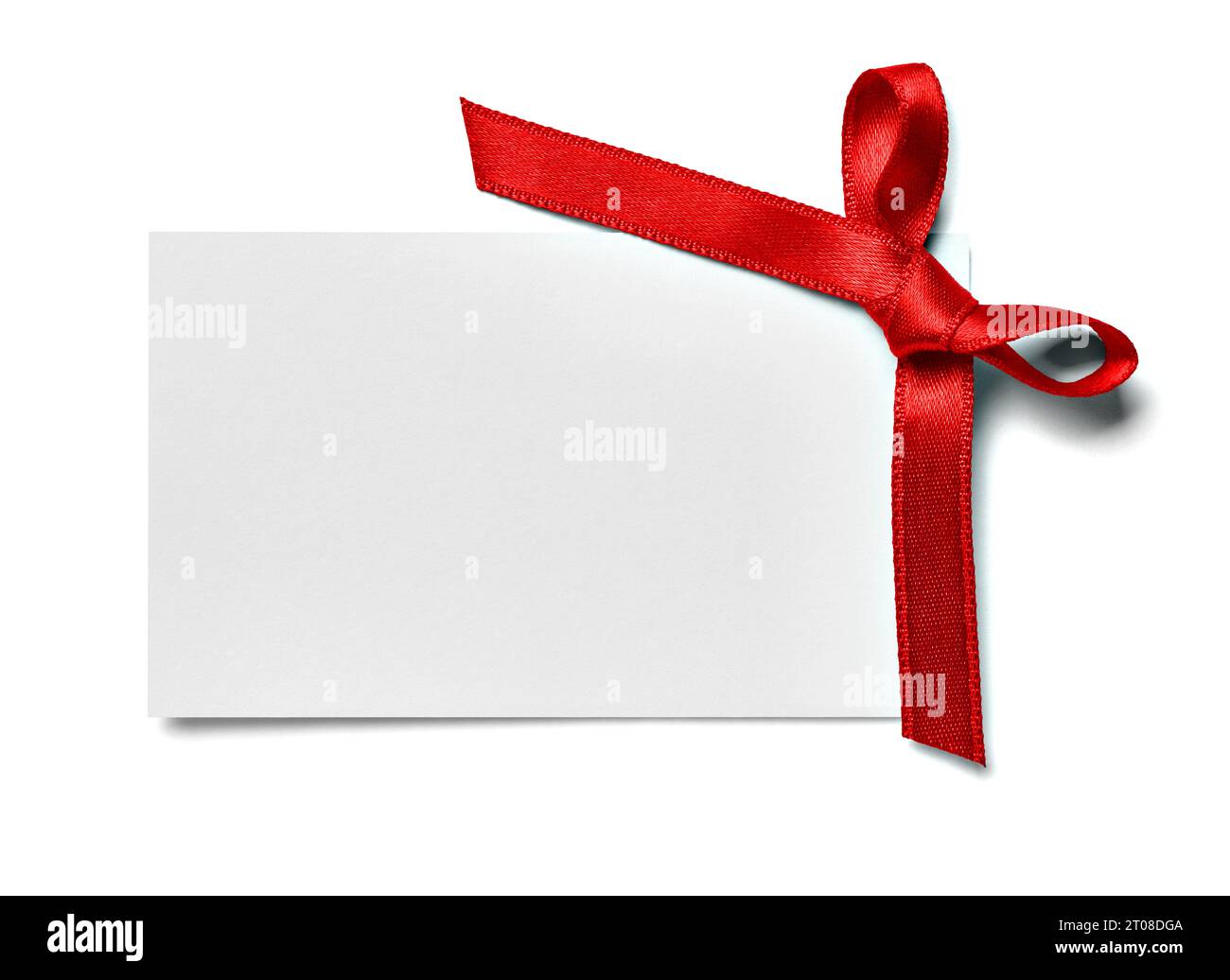 Note Card With Ribbon note greeting card red ribbon Stock Photo - Alamy