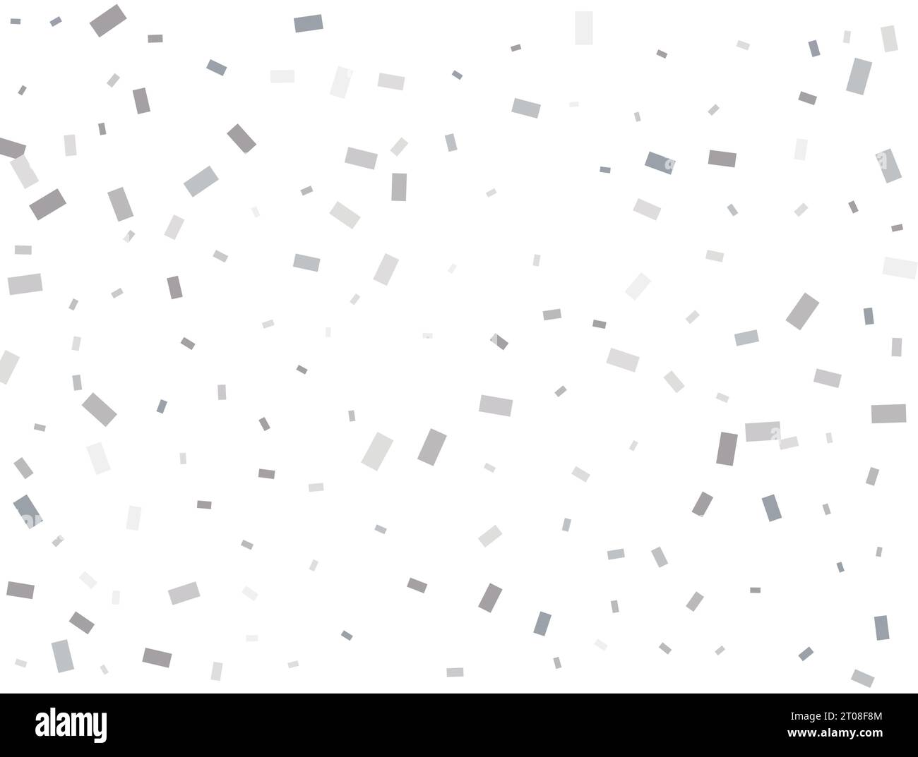 Modern Light silver Rectangular glitter confetti background. White