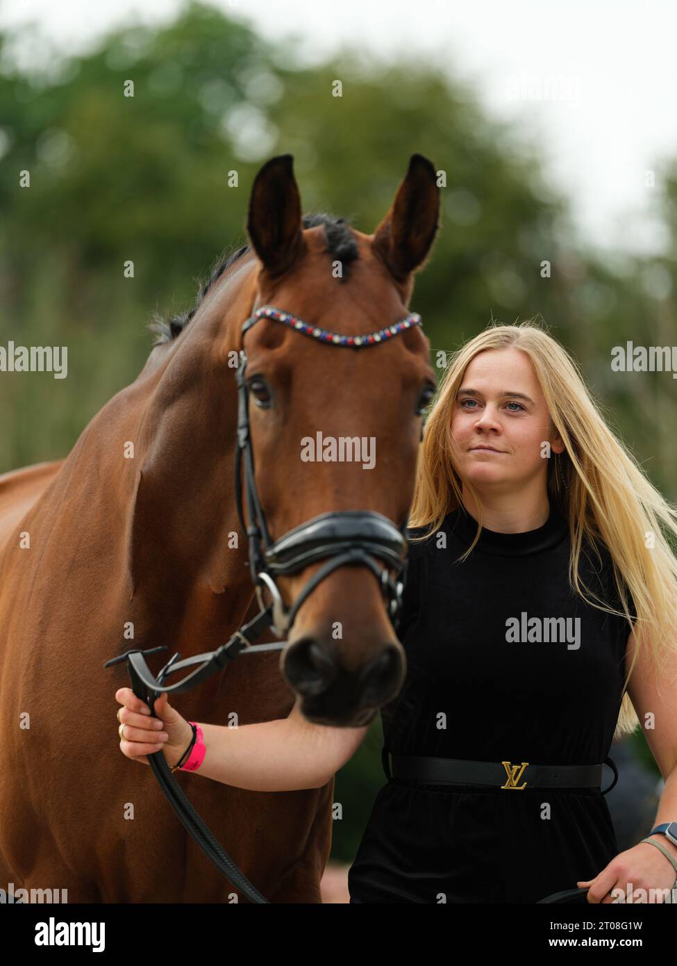 Maartje VAN RIEL of Netherlands with Eppo during the first horse inspection at the Boekelo Horse
