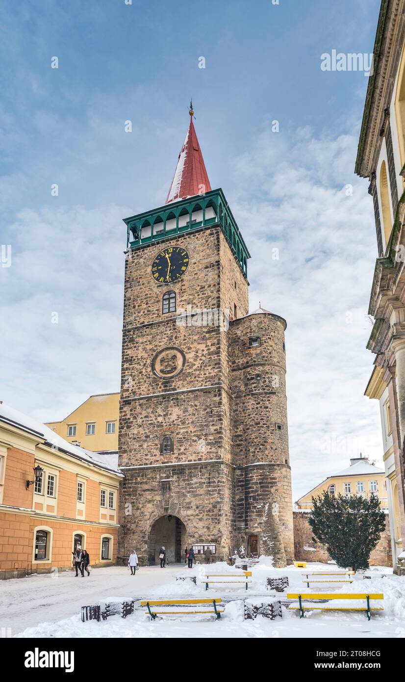 Valdicka Brana (Valdicka Gate), 1568, in winter, in Jičín, Czech Republic Stock Photo
