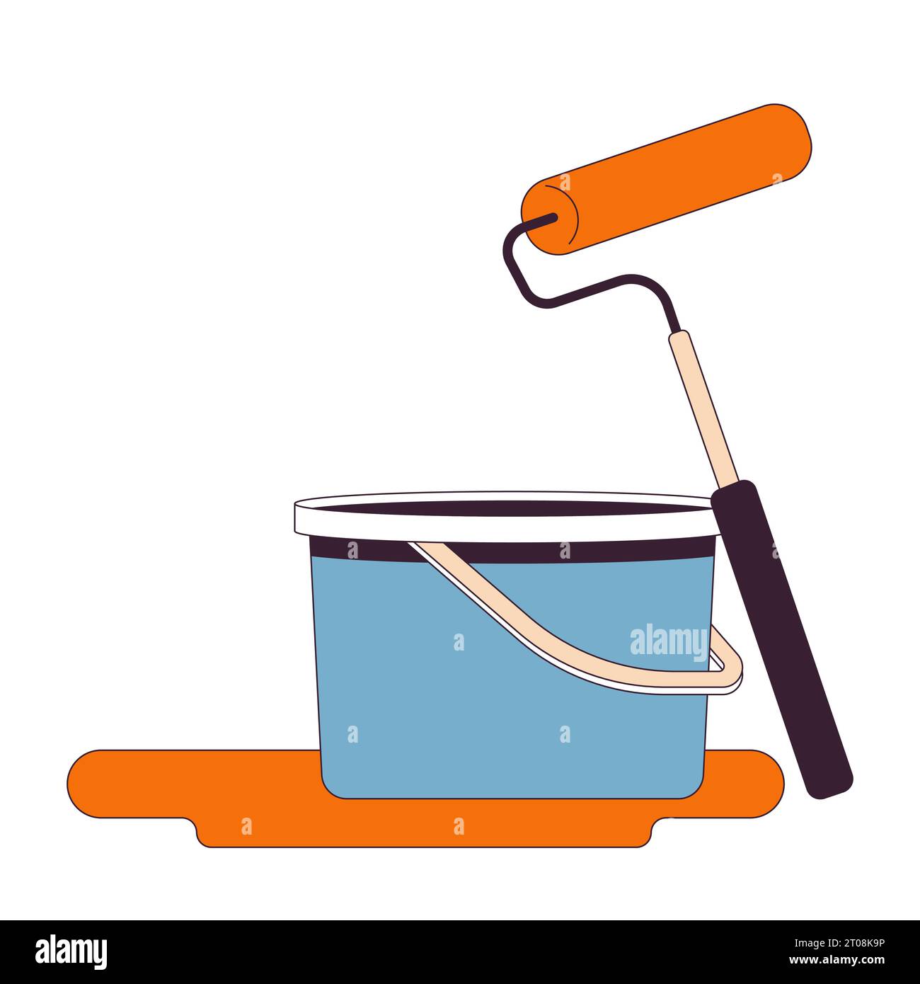 Home painting tools 2D linear cartoon object Stock Vector Image & Art ...