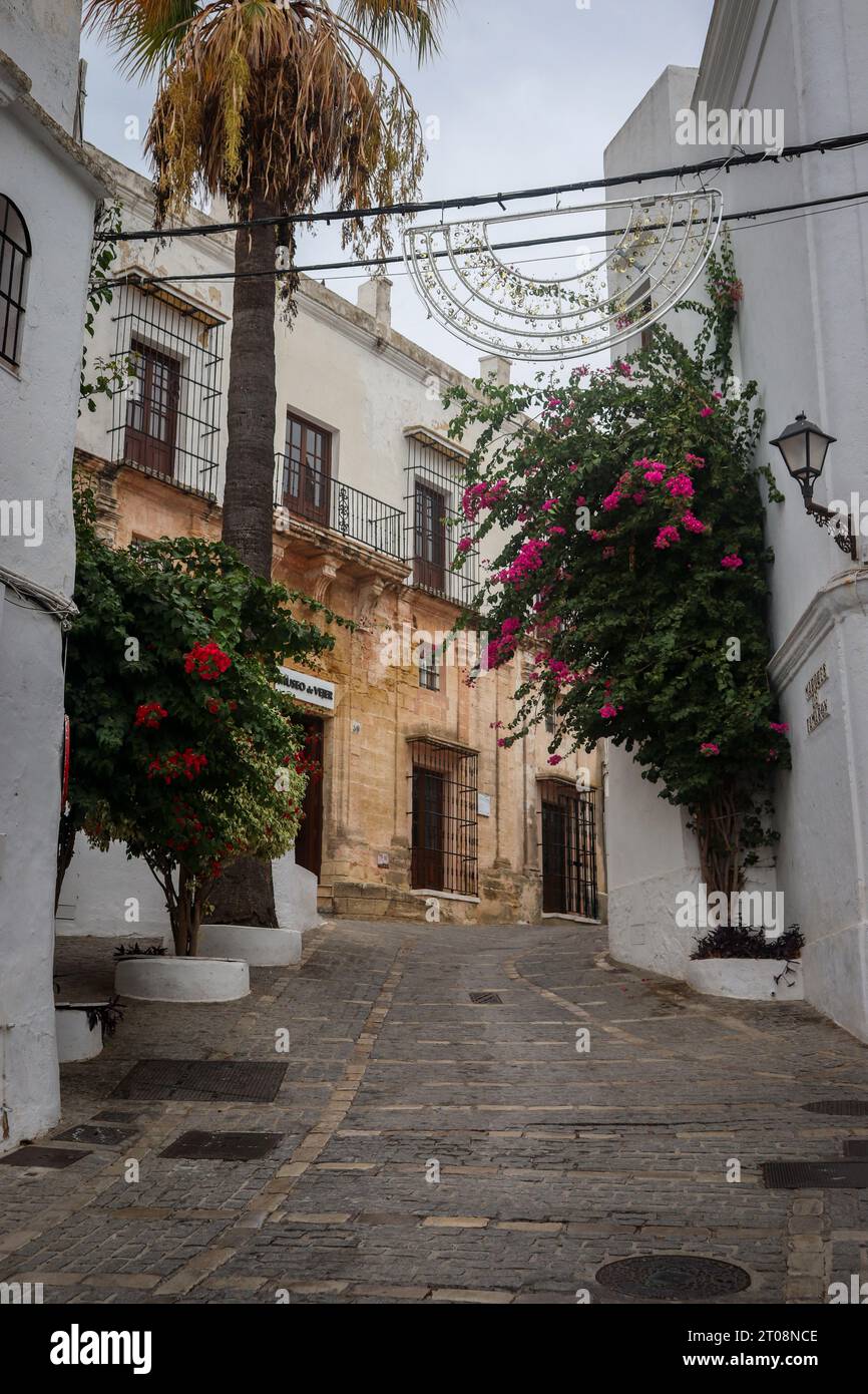 a beautiful alley in a romantic town in Spain Stock Photo