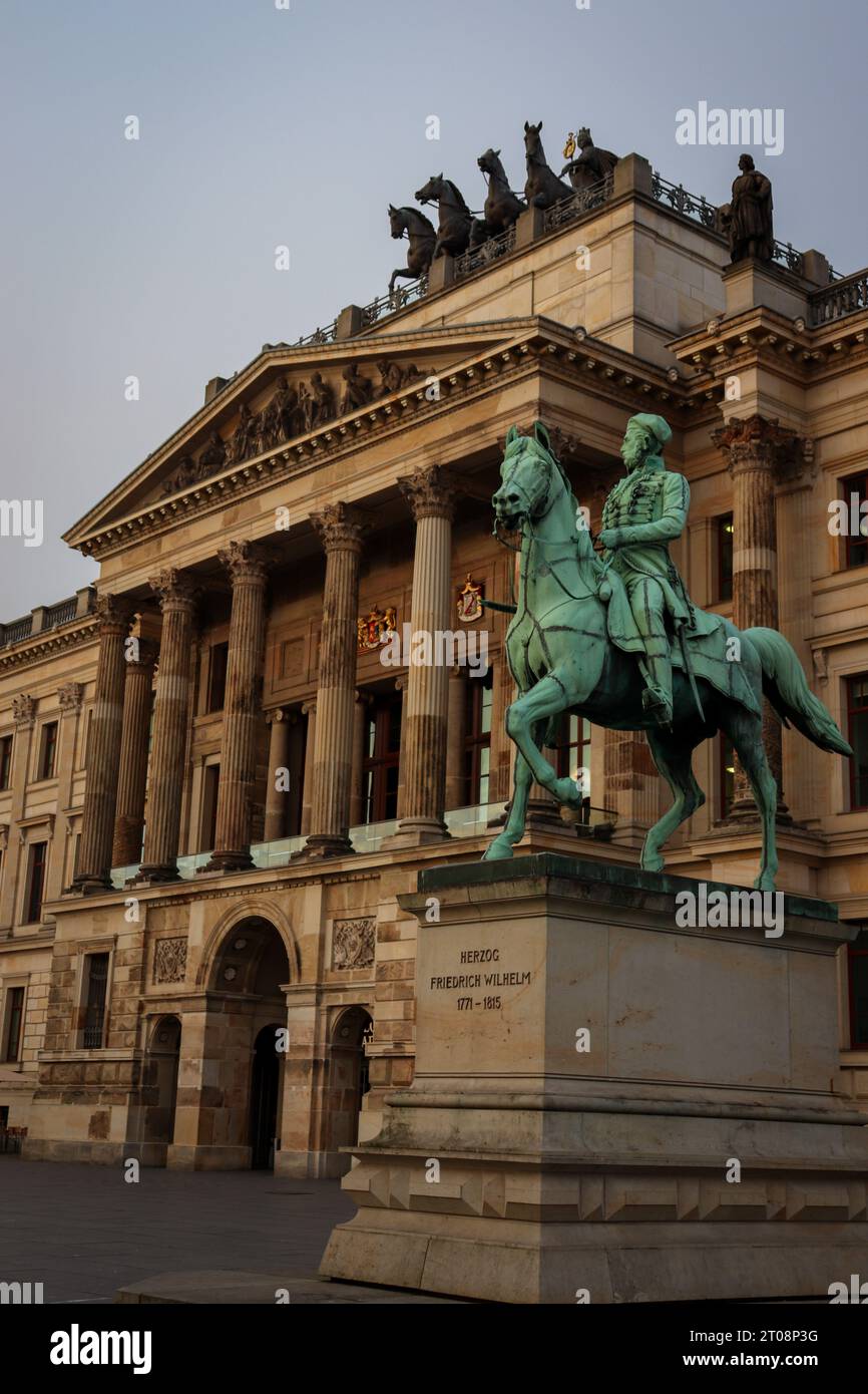 a statue of a knight in Braunschweig, Germany Stock Photo