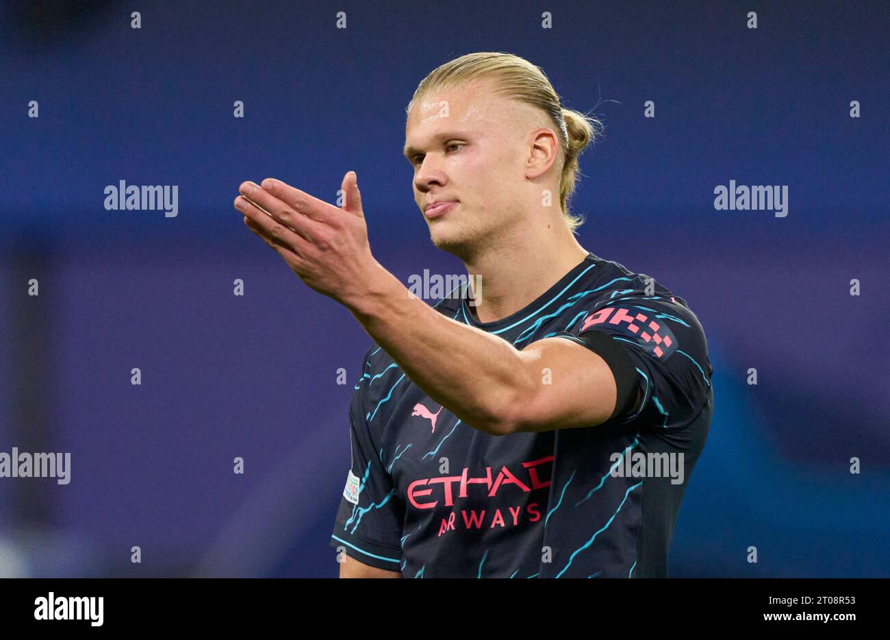 Erling Haaland, MANCITY 9  in the group G stage match  RB LEIPZIG - MANCHESTER CITY 1-3 of football UEFA Champions League in season 2023/2024 in Leipzig, Oct 4, 2023.  Gruppenphase, , RBL, Red Bull © Peter Schatz / Alamy Live News Stock Photo
